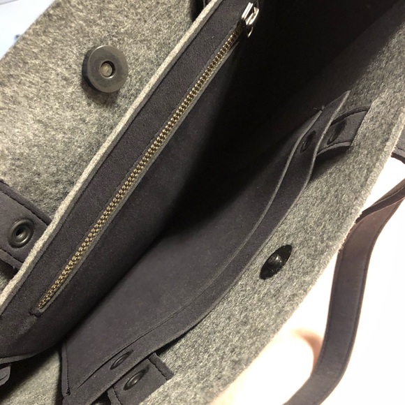 Structured Felt Grey Work Purse or Day Bag - Picture 7 of 9